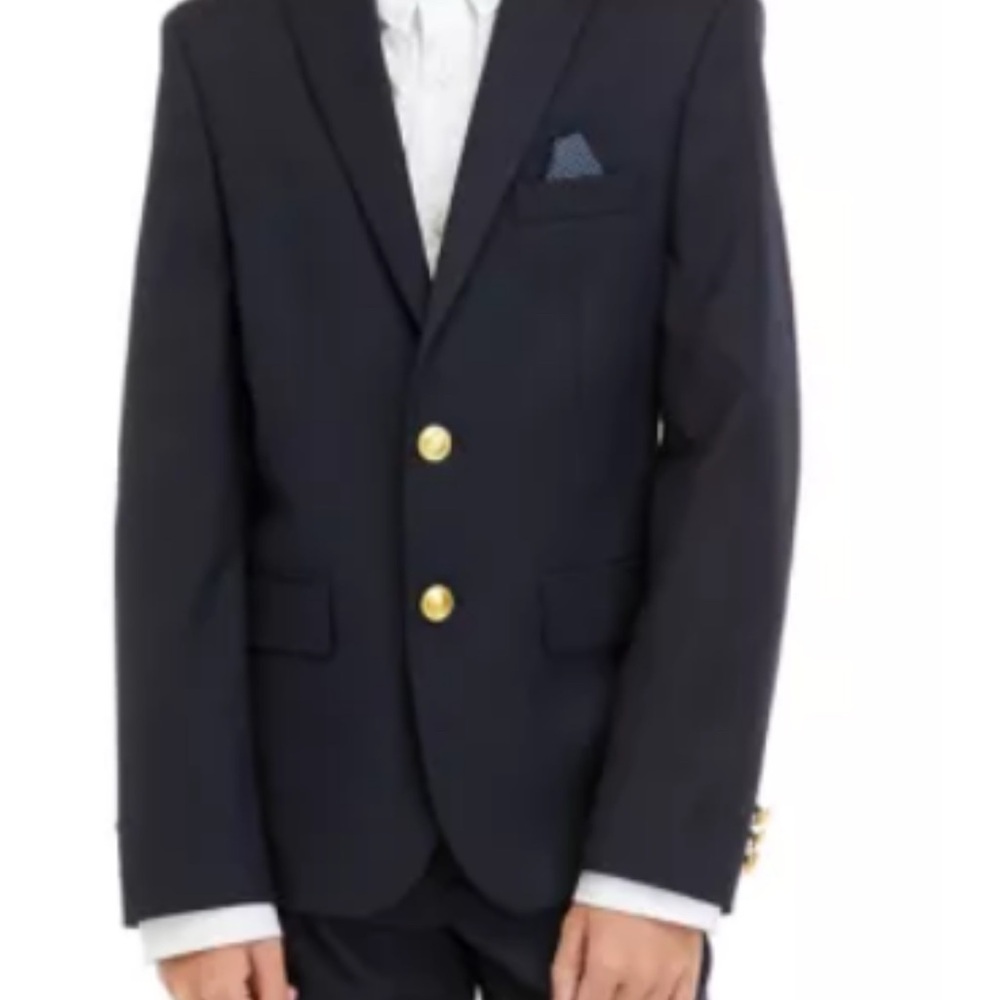 Ralph Lauren Big Bous Classic navy Suit with Gold Buttons